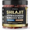 有机物Shilajit Gummys, Sea Moss, Ashwagandha, 105+ Trace Minerals – Organical Burdock Root & Lions Mane Mushroom – 西瓜 Flavor - Vegan & Non-GMO – 美国制造 – 60ct