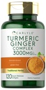 Carlyle Turmeric and Ginger Supplement 3,000 mg → 120 软胶卡普尔 → Turmeric Crucumin Complex → 与 黑胡椒抽取 → → 非 GMO, Gluten Free