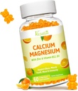 含有维生素D3和K2的镁锌酸钙,高吸收性镁,用于Immune和Calm Mood,Vegan Orange Flavor 60 Gummys
