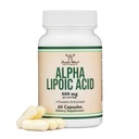 Alpha Lipoic Acid 600 mg / service, 60 Capsules (第三方测试,非GMO,Gluten Free, Vegan Safe) 神经病和心血管健康抗氧化剂(ALA补充),由双木公司制作