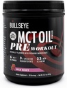 公牛眼 MCT 油品前期工作补充剂 - Creatine Monohydrate,中链三甘油酸酯,Beta Alanine,Cafeine,L-Citrulline,肌肉增益器,聚焦,耐力,能源 - 20 服务 - 野莓