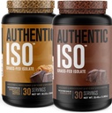 Jacked Factory Factory ISO Grass Fed Whey 蛋白质隔离粉 - 低卡,非GMO 肌肉建筑 蛋白质w/无填料(Chocolate Palenty Butter, 30sv) & (Chocolate, 30sv)