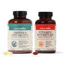 NatureWise 1000mg Omega 3 600mg EPA 400mg DHA 配有维生素E 180ct和维生素B Complex for Women and Men 150 Softgels [5-Month Supplement] (英语).