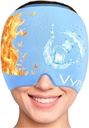Migraine Relief Cap Miracle Headache Relief Cap360 Hot & Cool Headache Cap Soothing Odorless Gel Ice Head 包装 升级的Migraine Cap 用于紧张、压力和Sinus(蓝色)