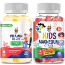 SUNNY SAM Magnesium Gummys for Kids 和维生素D3 K2 Gummys 5000 IU.