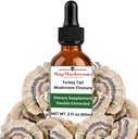 Turkey Tail Mushrom 液体提取器 Tincture, Daily Supplement, 双倍提取用于高概率, 2 Fl oz, 60剂