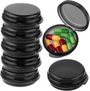 小药盒、旅行圆药箱、便携式药品药丸容器持有者、Purse Pocket to Hold Vitamin Medication鱼油补充品每日迷你药丸组织者(黑色,7PCS)