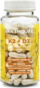 DOCTOR SAFE 维生素 D3 K2 配有钙与生物Perine MK7 + D3 5000iu US-Made 非GMO Gluten-Free Soy-Free(120盖 - 4个月供应)
