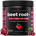 NutraChamps Beet 根粉流通补编,配有Beetroot Juice的超级食品Powder Nitric Oxide,Super Reds & Grape种子提取,无糖 Beet 补编 - 8.74 Oz
