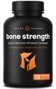 Bone 强度的钙补充 + 植物钙 + 维生素 D3, K2, 镁, 锌, 钾, Boron & Strontium → Premium Extra 强力 骨健康和密度复合体 + 120 Vegan Capsules