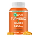 Qunol Turmeric Curcumin 与黑辣椒和姜, 2400mg Turmeric 提取 与 95% Curcuminoids , 外加强度 , 强化吸收, 联合支持 补充, 105