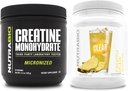 NutraBio Creatine 单水合物,无氟酸盐,(150克)和Clear Whey 蛋白质溶液,(菠萝喷洒) 补充包-肌肉能源,最大增殖,恢复和强度