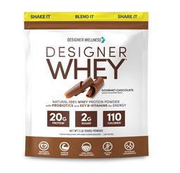 设计师Wellness,设计师Whey,天然Whey蛋白粉配有Probiotics,Fiber,以及能源关键B-维生素,Gluten-Free,Gourmet巧克力,2磅
