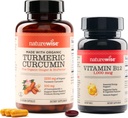 NatureWise Curcumin Turmeric 2250mg & Vitamin B12 1000mcg 软胶联合支持能量水平 60 计数