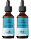 HERBAMAMA 草药液滴 Kit - Motherwort 提取器和 Ashwagandha Tincture 2 fl oz - Vegan,非GMO,糖和无酒精 - 2包