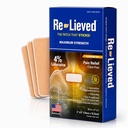 Re-Lieved 4% Lidocaine 补丁 最大强度 - 无铝,水阻力和美国制造 - 超级粘性止痛补丁 快速释放回,关节和肌肉疼痛-3x6英寸(31个计)