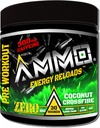 AMMO → 能量再装机 预工作粉 - 300mg Cafeine 零糖 生命氨基和电解剂 无人工火花或颜色(椰交火)