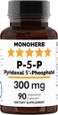MONOHERB Pyridoxal 5-磷酸盐 300毫克 - 90 植物胶囊 - P5P 活性维生素B6 - 高度生物可用性