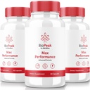 NutraRize(3 Pack) Biopeak Men 增强药丸, Biopeak Male Capsules, Max性能和总体健康的所有自然补充, 官方 Biopeak Pastillas Reviews (180 Capsules)