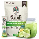 盐类2-in-1水解包+ 豁免电解片粉,Cucumber Lime - Agua Fresca Drinking Mix, Elderberry, 奶油和大豆自由, Non-GMO, Gluten Free, Vegan, Low Calorie, 1g Sugar (15 series)