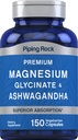 Piping Rock Magnesium Glycnate and Ashwagandha | 150 Capsules | Premium 复杂公式 | 蔬菜补充 | 非GMO, Gluten Free