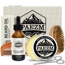 5 Piect Beard Groming Kit for Men, 包括所有天然的Beard Oil, Beard Balm with Sweet Orange Scent, Comb, 剪刀, 存储袋, 胡子护理 设定圣诞生日 父亲节礼物给他