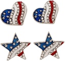 PRETYZOOM Patriotic Earrings American Flag Eardrop for Women Jewelry Eardrop Lightweight Fashionable Party Accessory