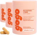 GOGO Bloating & Gas 消化救济, 30 services (Pack of 3) - 配有消化酶, Bromelain, Ginger Root, & Milk Title - 支持 Bloating Relief & 减少蓄水量