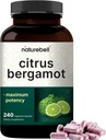Nature Bell Citrus Bergamot 5,000 mg 等价,240 Veggie Capsules 超强 25:1 水果提取 – 高抗氧化剂水平 – 心脏和免疫支持补充 – Vegan, N-GMO