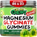 Center-Filled Magnesium Glycinate Gummys 400MG - 儿童、青少年和成年人的高吸收率 - 睡眠、冷静和肌肉放松补充B6 & D3 - Gluten Free & Vegan Friendly - 120 计数