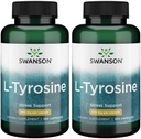 Swanson L-Tyrosine - 促进压力支持、认知功能和精神清晰度的氨基酸补充剂 -- -- 帮助支持整体脑健康 -- -- (100卡普尔,每包500毫克)(2包)