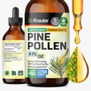 BIO KRAUTER Pine Pollen Tincture - Pine Pollen粉状液体提取用于免疫支持 - 酒精和糖无糖天然草药补充剂 - 4 Fl.Oz.