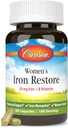 Carlson - 女性铁还原,28 mg 铁+ B 维生素,月经支持,铁吸收和妇女健康,180 Capsules