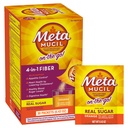 Metamucil On-the-Go, Daily Psyllium Husk 粉末加真糖补充剂,4-in-1纤维用于消化健康,橙色平滑火焰饮料,2包×30计数=60包 总计
