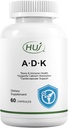 HUJ ADK 补编,60 Capsules, Calcium,维生素A, D3, K2(MK-7)