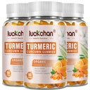 Turmeric Curcumin Gummys 配有 Ginger & Black Pepper 草药补充剂 - 240 成人和孩子的计数, 2400mg - Tummeric Gummy 补充剂 Vegan,有机, Gelatin-Free 3 Pack