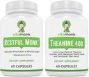 VitaMonk睡眠组合和L-Theanine:Melatonin自由睡眠援助和放松包