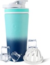 冰沙克 绝缘无锡钢沙克瓶 26oz,海军/明特 30+小时冷 与Twist-on Agitator 的绝缘杯 ^ Odor-Free 瓶 蛋白质沙克,水,滑,鸡尾酒