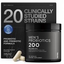 Toniiq Mens Probiotic with 20 Verifed Strains – 200 Bilion CHFU + 200mg FOS 预生 – Mens Probiotic for Gut Health – Cold-Chain & 延迟释放 – Lab 测试共生公式