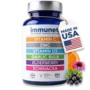 Immuneti - 高级免疫防御,6-in-1 强力混合维生素C,维生素D3,锌,长莓,蒜皮,Echinacea - 支持整体健康,提供重要营养剂和抗氧化剂