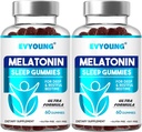 EVYUNG Melatonin Gummys, 成人睡眠支持 100 mcg Melatonin 120 Gummy 最多60天供应, 睡眠补充