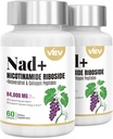 VEV NAD+ 电视剧 补充- Liposomal NAD 女性和男性补编,细胞能源与健康衰老的Resveratrol, 2瓶 - 120卡普尔