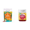 OLLY Hello Happy Gummy Worms, Mood Balance Supports, Vitamin D, Saffron, 成人厨艺补充品 & Extra Structive Daily Energy Gummy, Cafeine Free, 1000mcg Vitamin B12, CoQ10, Goji Berry (英语).