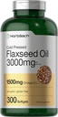 Horbäach Flaxseed Oil Softgel Capsules 30000mg 与欧米茄 3 6 9 → Non-GMO, Gluten Free → 冷压 Flax种子