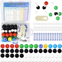 136pcs 学生和教师无机有机化学和有机学术化学教育的有机化学分子模型集 59原子与76链接键与1链接原子离子
