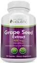 纯全素葡萄种子提取物 20 000毫克 - 250 Vegan Capsules - 8+月供应 - 标准化到95% 多酚 - 400毫克/Capsule - 最大强度葡萄种子 - 非GMO和无农药