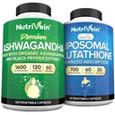 Nutrivein Premium Ashwagandha & Liposomal Glutathione 补充剂:高吸附性 Glutathione Liposomal 补充剂和 Ashwagandha 豁免、平衡、生命力和排毒补充剂
