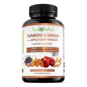120 USDA有机涡根粉末、USDA有机姜粉末和苹果苹果醋醋粉末加Curcumin(95%Curcuminoids)和Bioperine,每服1410毫克