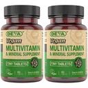 DEVA 小片 Vegan 多维特敏 供女性和男性使用 2-Pack 配有铁,维生素C,E,B 复合维生素,锌,每片90片