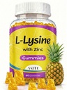 L Lysine Gummys 1000mg 配有锌 - 支持皮肤,Lip,Vegan,Gluten Free,60 配有可口L-Lysine的成年人,维生素组织健康和免疫系统,氨基酸和复合补充剂,非GMO